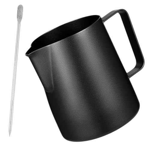 WEKADRIN 2 Stück Teiliges Milchaufschäumer Edelstahl Frothing Pitcher mit Latte Art Pen Lebensmittelecht Langlebig für Cappuccino und Personalisierte Kaffeekunst von WEKADRIN
