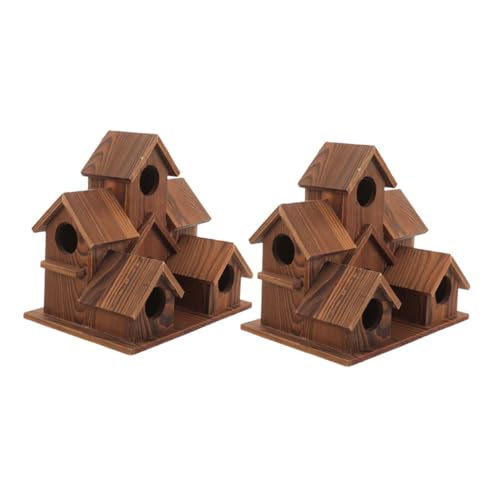 WEKADRIN 2 Stück Teiliges Rustikales Vogelhaus aus Holz mit Integrierter Futterstelle Wetterfestes Gartenvogelhaus im Cottage-Stil für Wildvögel als Dekorative Brut- und Beobachtungsbox im WEKADRIN 2 Stück Teiliges Rustikales Vogelhaus aus Holz mit Integrierter Futterstelle Wetterfestes Gartenvogelhaus im Cottage-Stil für Wildvögel als Dekorative Brut- und Beobachtungsbox im von WEKADRIN