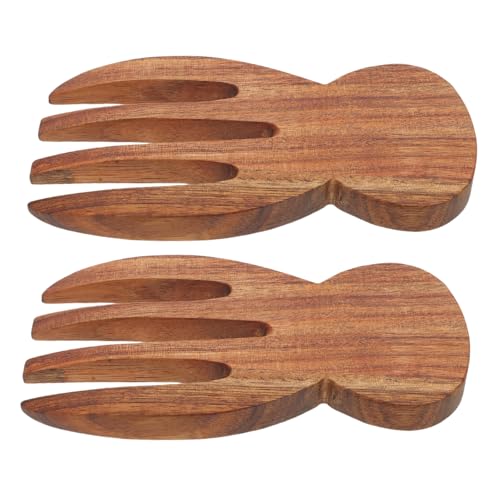 WEKADRIN 2 Stück Teiliges Salatmischer aus Robustem Akazienholz mit Ergonomischem Griff Natürliche Maserung Salatlöffel und Gabel zum Servieren Mischen und Anrichten von Pasta Obst und von WEKADRIN