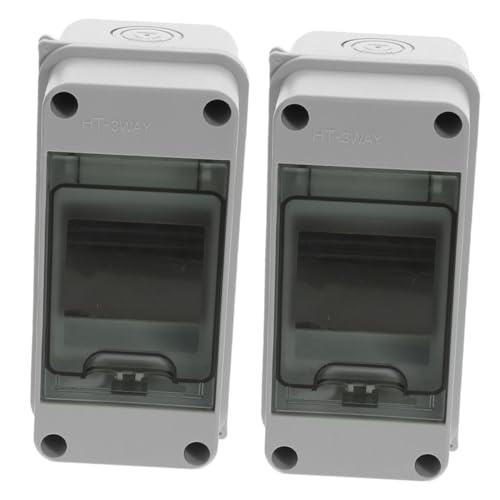 WEKADRIN 2 Stück Teiliges Verteiler Schutzgehäuse Wetterfeste Elektrische Anschlussdose mit Transparentem Fenster aus Abs PC für Innen Außen Din kompatibel Sicherungskasten von WEKADRIN