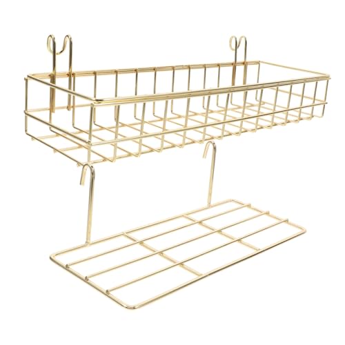 WEKADRIN 2 Stück Teiliges Wandregal mit Haken Stabiles Gitter Wandkorb und Ablage für Küche Büro und Zuhause Einfach Montierbarer Wand Organizer zur Vielseitigen Aufbewahrung und von WEKADRIN
