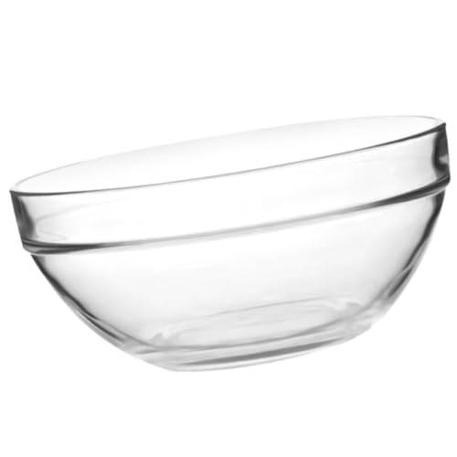 WEKADRIN 2 Stück Transparente Glasschalen Multifunktionale Rührschüssel Stapelbar für Teig Salat Desserts und Snacks Leichte Servierschüssel für Küche Bar Hotel und Outdoor Einsatz von WEKADRIN