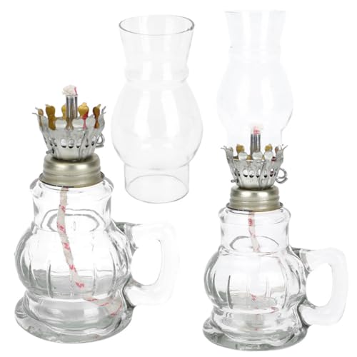WEKADRIN 2 Stück Vintage Kerosinlampe aus Dickem Glas Hitzebeständige Öllampe mit Baumwolldocht Dekorative Petroleumlampe für Balkon Tisch und Innenräume Retro Stil Vielseitig Einsetzbar WEKADRIN 2 Stück Vintage Kerosinlampe aus Dickem Glas Hitzebeständige Öllampe mit Baumwolldocht Dekorative Petroleumlampe für Balkon Tisch und Innenräume Retro Stil Vielseitig Einsetzbar von WEKADRIN