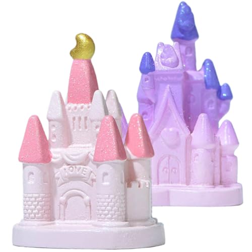 WEKADRIN 2 Stücke Teiliges Miniatur Schloss Kleine Landschaft Deko Leichtes Desktop Ornament für Aquarium Terrarium Garten Langlebig und Vielseitig Einsetzbar von WEKADRIN