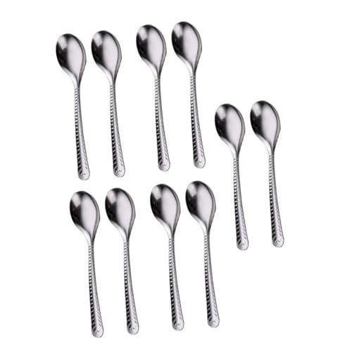 WEKADRIN 20 Stück Teiliges Edelstahl Löffel Multifunktional Langer Griff Ergonomisch Geformt für Suppe Dessert Porridge Stilvolle Restaurant und Küchen Tischdekoration von WEKADRIN