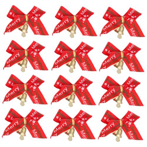 WEKADRIN 24 Stück Teiliges Weihnachtsdeko Schleifenbänder mit Glöckchen Kleine Dekorative Schleifen für Christbaumschmuck DIY Geschenkverpackung Langlebige Polyester und WEKADRIN 24 Stück Teiliges Weihnachtsdeko Schleifenbänder mit Glöckchen Kleine Dekorative Schleifen für Christbaumschmuck DIY Geschenkverpackung Langlebige Polyester und von WEKADRIN
