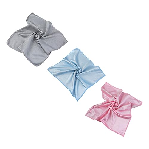 WEKADRIN 3 Stück Mikrofaser glasreinigungstücher Fusselfreie Poliertücher für Fenster Brillen Badspiegel Saugstark Langlebig Streifenfrei in Himmelblau Rosa Silbergrau von WEKADRIN