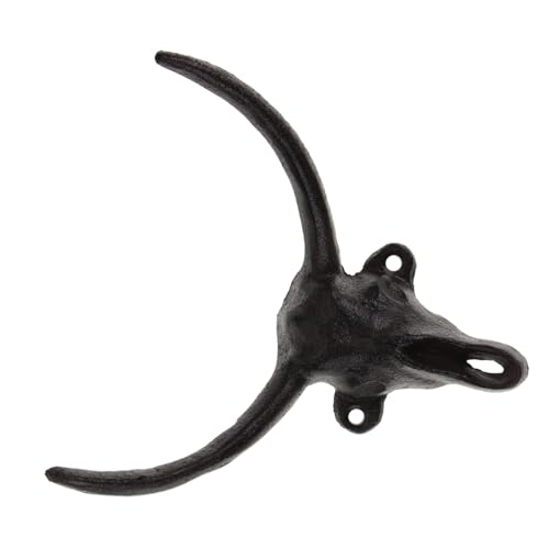 WEKADRIN 3 Stück Rustikaler Bull Kopf Wandhaken aus Leichtem Metall Dekorativer Vintage Garderoben-haken für Schlüssel Taschen Hüte für Bad Küche Flur und Landhausstil von WEKADRIN