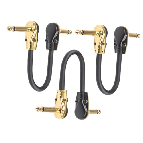 WEKADRIN 3 Stück Teiliges Flaches Gitarren effekt patchkabel Stabile Verbindung Gitarre und Bass Kompatibles Audio teil für Pedale Zuverlässiges Instrumentenzubehör von WEKADRIN
