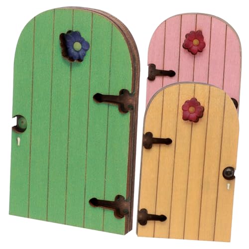 WEKADRIN 3 Stück Teiliges - -dekor mit Blumenmuster Kreative Miniatur für Gartenbaum Puppenhaus Zubehör Natürliche Holzfigur für Garten Baumstumpf-Dekoration von WEKADRIN