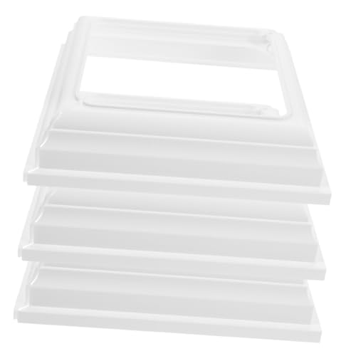 WEKADRIN 3 Stück Weiße PVC Post Base Cover Geteilte Dekorative Bodenabdeckungen für Garten Veranda und Terrasse Wetterbeständig Leicht Langlebig Einfach zu Montieren von WEKADRIN
