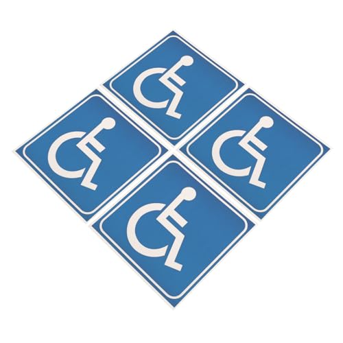 WEKADRIN 4 Blätter Selbstklebende Aufkleber Wetterfeste und Kratzfeste Behindertenzeichen Sticker Sichtbares Symbol für Auto Fenster Haus und Geschäft von WEKADRIN
