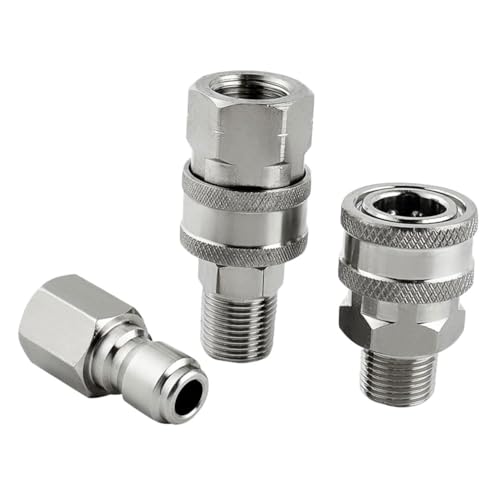 WEKADRIN 4 Stück Edelstahl Schnellkupplung Hochdruckreiniger Adapter Robust Korrosionsbeständig Schneller Anschluss Für Auto Waschmaschinenreiniger Turbo Washer Kompatibel von WEKADRIN