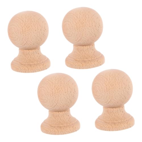 WEKADRIN 4 Stück Kleine Massivholz Finials für DIY Bastelprojekte Römisches Design Kompakte Holzverzierungen Unbehandelte Oberfläche für Möbel und Wohnkultur von WEKADRIN