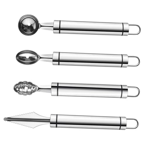 WEKADRIN 4 Stück Teiliges Edelstahl Fruit Baller mit Verschiedenen Melonenausstechern Rostfrei Ergonomisch Geformt zum Ausstechen und Schnitzen von Obst Langlebig und Einfach zu Reinigen WEKADRIN 4 Stück Teiliges Edelstahl Fruit Baller mit Verschiedenen Melonenausstechern Rostfrei Ergonomisch Geformt zum Ausstechen und Schnitzen von Obst Langlebig und Einfach zu Reinigen von WEKADRIN