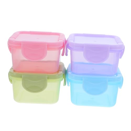 WEKADRIN 4 Stück Teiliges Frischhaltedosen mit Deckel Bpa freie Transparente Gefrierboxen für Snacks Salate Obst Praktisch für Arbeit Reisen und Outdoor einsatz von WEKADRIN