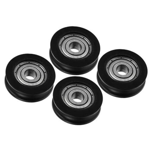 WEKADRIN 4 Stück Teiliges U Nut Lager Rollenführungsrad mit Hoher Tragfähigkeit Verschleißfestes Kunststoffbeschichtetes Nylon Robustes Schiebetür Rollenrad für Fenster und Mechanische von WEKADRIN