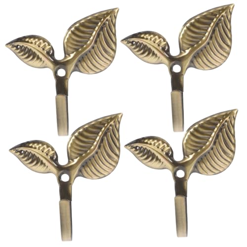 WEKADRIN 4 Stück Teiliges Vintage Wandhaken mit Blattmotiv Rostbeständige Schwere Wandhaken für Mäntel Schlüssel Handtücher Dekorative Garderobenhaken für Wohnzimmer und Flur WEKADRIN 4 Stück Teiliges Vintage Wandhaken mit Blattmotiv Rostbeständige Schwere Wandhaken für Mäntel Schlüssel Handtücher Dekorative Garderobenhaken für Wohnzimmer und Flur von WEKADRIN