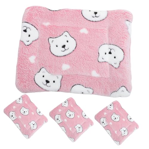 WEKADRIN 4 Stück Teiliges Warmes Kleintier schlafpad aus Weichem für Meerschweinchen Hamster und Kaninchen Kleine Haustier Decke Strapazierfähige Tragbare Schlafunterlage für Kalte von WEKADRIN