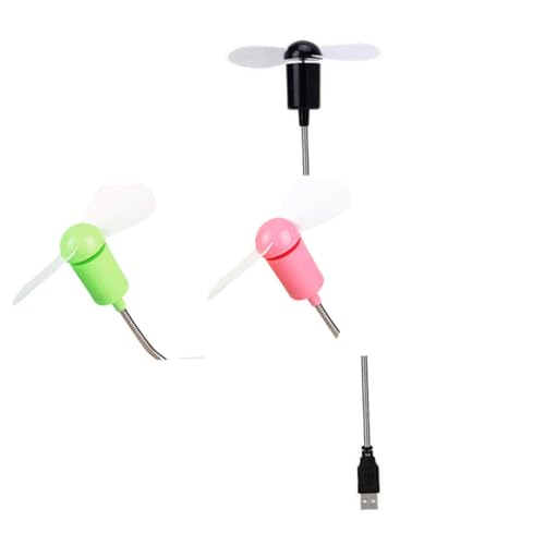 WEKADRIN 4 Stück USB Mini Schreibtischventilator mit Flexiblem Geräuscharmem Biegbarem Hals Kompakter Luftbläser für Laptop Pc Büro und Reisen Tragbarer USB zur Effektiven von WEKADRIN