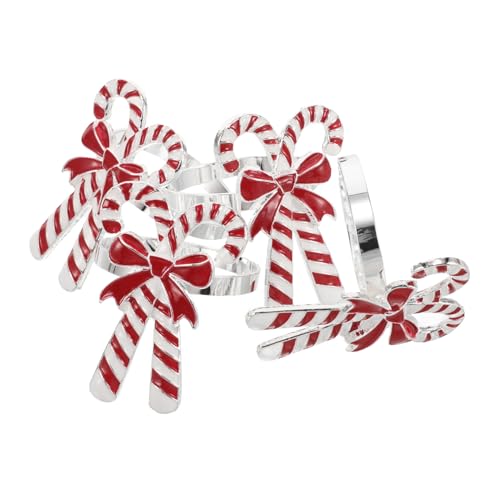 WEKADRIN 4 Stück Weihnachts Serviettenringe aus Metall in Zuckerstangenform Silberfarbene Serviettenschnallen für Festliche Tischdekoration zu Weihnachten Partys Hochzeiten und WEKADRIN 4 Stück Weihnachts Serviettenringe aus Metall in Zuckerstangenform Silberfarbene Serviettenschnallen für Festliche Tischdekoration zu Weihnachten Partys Hochzeiten und von WEKADRIN