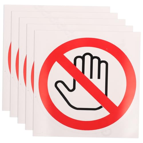 WEKADRIN 5 Stück Aufkleber Bitte Nicht Berühren Warnschild Sicherheitsaufkleber Maschinenwarnung für Glatte Oberflächen Innen Außen von WEKADRIN