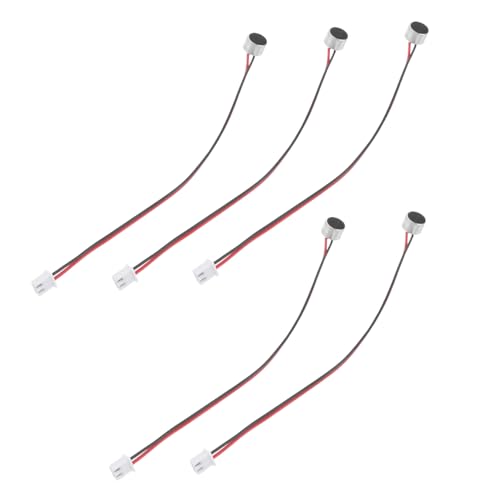 WEKADRIN 5 Stück Mini Elektret Kondensatormikrofon mit Zuleitung Hochempfindlicher Mikrofon pickup Klare Stereoaufnahme Geräuschreduzierend Kompakt und Leicht für Professionelle Aufnahmen von WEKADRIN