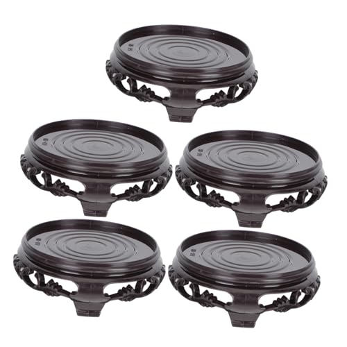 WEKADRIN 5 Stück Teiliges Dekorative Blumentopf Basen aus Kunststoff Runde Ständer mit Retro Stil Leichtes Pflanzengestell für Vasen Teeservice Kleine Aquarien zur Stilvollen Präsentation von WEKADRIN