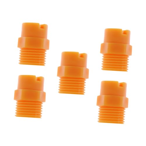 WEKADRIN 5 Stück Teiliges Gelbe Kunststoff-fächersprühdüsen aus PP Sprühdüsen mit Gewinde Robust und Verschleißfest Gleichmäßige Sprühverteilung als Schlauchadapter und von WEKADRIN