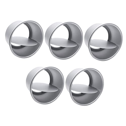 WEKADRIN 5 Stück Teiliges Rundes Kuchenform Set aus Aluminiumlegierung Cheesecake Backformen mit Abnehmbarem Boden Antihaftbeschichtet für Cheesecake Mousse und Festliche Kuchen Für von WEKADRIN