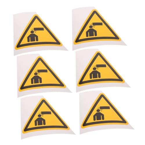 WEKADRIN 6 Stück Selbstklebendes Warnschild Achtung Kopf Teiliges Reflektierende Sicherheitsaufkleber Starke Haftung Vielseitig Einsetzbar für Maschinen Werkstatt Industriebereiche von WEKADRIN