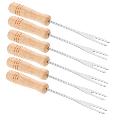 WEKADRIN 6 Stück Teiliges Edelstahl Fonduegabel Set mit Holzgriff Hitzebeständig und Vielseitig für Käsefondues Schokoladenfondue Früchte Eiscreme und Mini Kompakt Leicht und Einfach zu WEKADRIN 6 Stück Teiliges Edelstahl Fonduegabel Set mit Holzgriff Hitzebeständig und Vielseitig für Käsefondues Schokoladenfondue Früchte Eiscreme und Mini Kompakt Leicht und Einfach zu von WEKADRIN