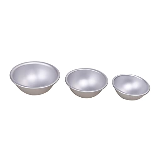 WEKADRIN 6 Stück Teiliges Metall Badebomben Formen aus Lebensmittelechter Aluminiumlegierung DIY Halbkreis und Kugelformen für Selbstgemachte Badebomben und Seifenherstellung von WEKADRIN