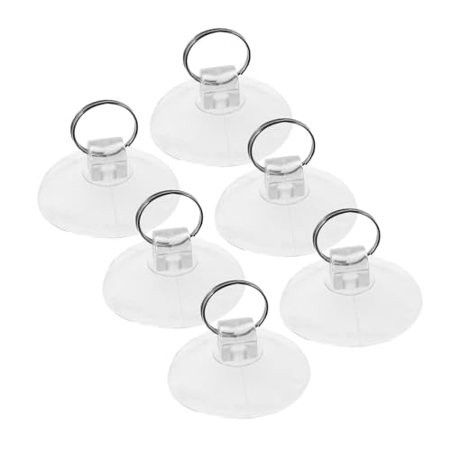 WEKADRIN 6 Stück Transparente Glas saugnäpfe mit Metallring Starke Haftung Kratzfreie Haken für Fenster Küche Bad und Büro Vielseitig Einsetzbar Robust und Einfach zu Reinigen von WEKADRIN