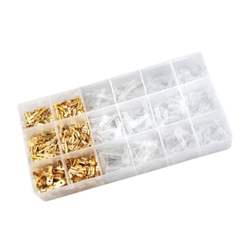 WEKADRIN 600 Stück Teiliges Isoliertes Kabelschuh Set Kaltgepresste Stoßverbinder mit Vollport Hülse Geeignet für Stromkabel und Elektrische Geräte Vielseitig Einsetzbar für Interne von WEKADRIN