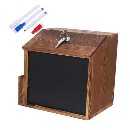 WEKADRIN Abschließbare Wand vorschlagsbox aus Robustem Holz mit Retro Vintage Design Platzsparend Montierbar Multifunktionale Spenden Feedbackbox für Büro Zuhause und Gemeinschaftsräume von WEKADRIN