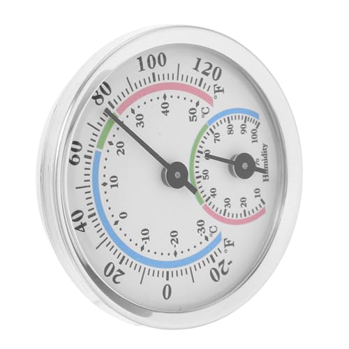 WEKADRIN Aluminiumlegierung Mini Hygrometer Thermometer Handlich Portabel Temperatur Luftfeuchtigkeitsmesser für Innen Außenbereich Robust Leicht Transportierbar von WEKADRIN