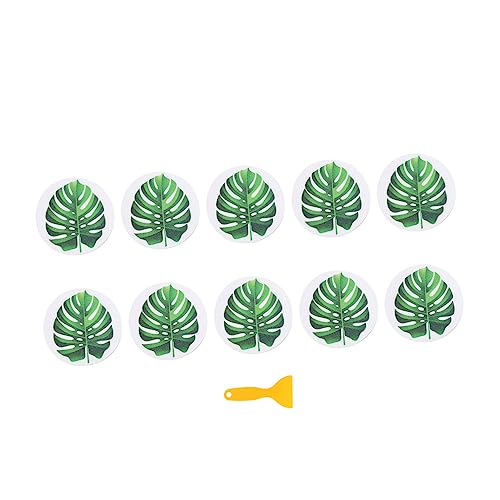 WEKADRIN Anti rutsch Badewannenaufkleber aus Grünem Peva Blattmuster Selbstklebend Wasserfest rutschfest für Badewanne Sicherer Badespaß und Dekoration von WEKADRIN