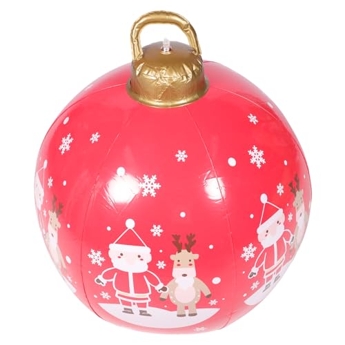 WEKADRIN Aufblasbare Weihnachtskugel Rot PVC Wetterfest Outdoor Weihnachtsdeko Riesen Kugel Ornament für Garten Party Innen Außen Weihnachten von WEKADRIN