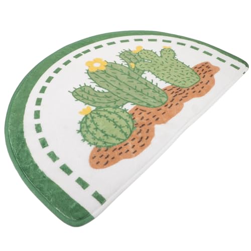 WEKADRIN Badezimmermatte rutschfest und Waschbar Süße Badematte mit Wassersaugmatte Türteppich Cactusgrün für Badezimmer und Eingangsbereich von WEKADRIN