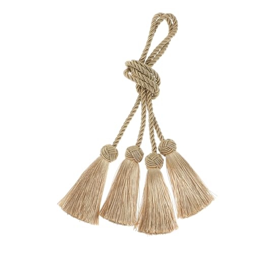 WEKADRIN Baumwollvorhang Raffhalter Boho Stil Gardinenbänder für Innen und Außen Praktische Einfach zu Bindende und Abnehmbare Vorhanghalter in Gelb Geeignet für Wohnzimmer Schlafzimmer von WEKADRIN