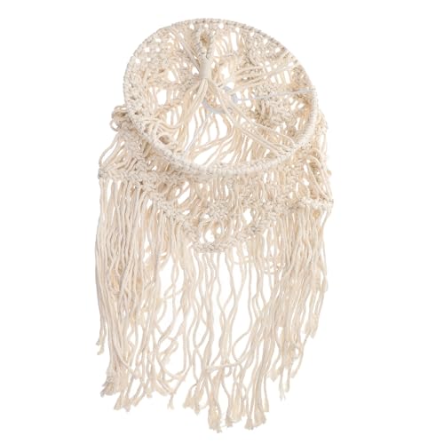 WEKADRIN Boho Makramee Lampenschirm Baumwollseil Handgewebt Deckenleuchte Lampenabdeckung Bohemien Stil Leicht Warm Wohnraumdeko WEKADRIN Boho Makramee Lampenschirm Baumwollseil Handgewebt Deckenleuchte Lampenabdeckung Bohemien Stil Leicht Warm Wohnraumdeko von WEKADRIN