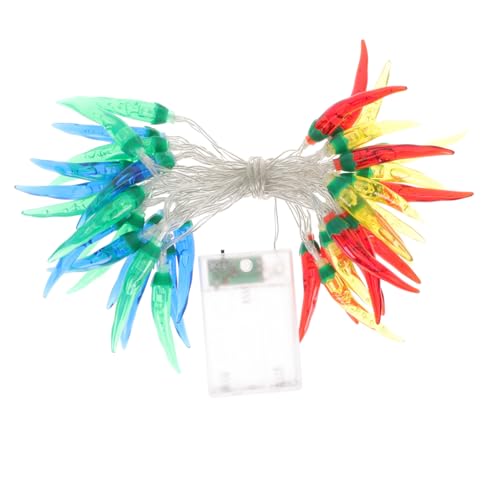 WEKADRIN Bunte Chili Pepper Lichterkette LED Batterie Betriebene Partybeleuchtung Flexible Hängende Dekolichter für Schlafzimmer Garten Bar von WEKADRIN