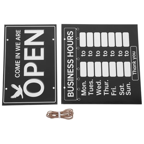 WEKADRIN Doppelseitiges Hängendes Holzschild Geschäftsbetriebszeiten Beschriftbar mit Kreide Dekoratives Türschild für Laden Schönheitssalon mit Robustem Aufhängeseil Wiederverwendbar und WEKADRIN Doppelseitiges Hängendes Holzschild Geschäftsbetriebszeiten Beschriftbar mit Kreide Dekoratives Türschild für Laden Schönheitssalon mit Robustem Aufhängeseil Wiederverwendbar und von WEKADRIN