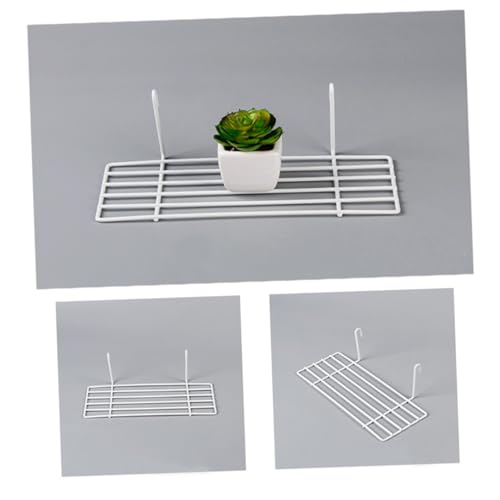 WEKADRIN Drahtgitter Wandregal Weiß Hängend Metallkorb Aufbewahrungsnetz Küchen und Schlafzimmer Organizer mit Stapelbaren Platzsparenden Ablageflächen für Vielseitige Wandmontage von WEKADRIN