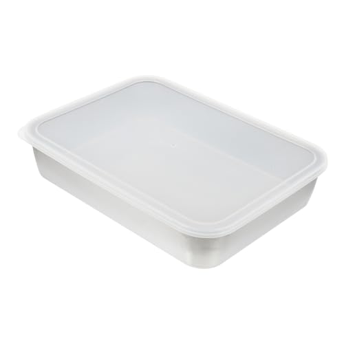 WEKADRIN Edelstahl Backform mit Deckel Tiefes Backblech und Frischhaltedose Multifunktional für Backen Grillen und Kühlschrank Robust und Leicht zu Reinigen von WEKADRIN