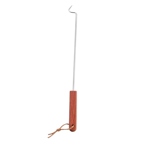 WEKADRIN Edelstahl Bbq Fleischwender mit Ergonomischem Holzgriff Hitzebeständig Pigtail Flipper für Grillliebhaber Langlebiger Grillspatel zum Einfachen Wenden von Steak und Fleisch von WEKADRIN