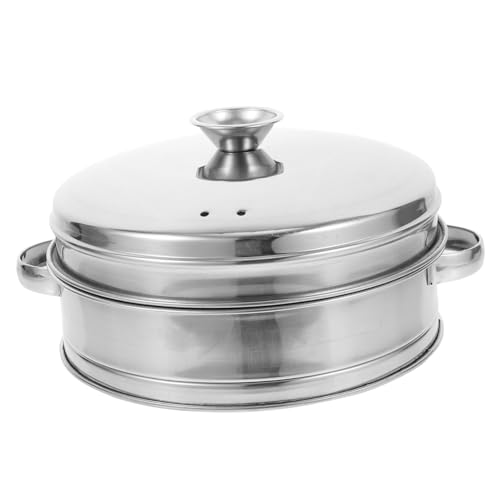 WEKADRIN Edelstahl Dampfkorb mit Deckel und Doppeltem Griff Küchensteamer für Gesundes Garen von Gemüse Fleisch Meeresfrüchten und Dim Sum Schnelles und Gleichmäßiges von WEKADRIN