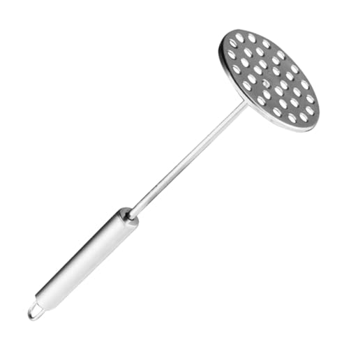 WEKADRIN Edelstahl Kartoffelstampfer mit Rundem Griff Ergonomisch Vielseitig für Kartoffelpüree Gemüsebrei und Obst Handlicher Küchenhelfer für Komfortables Stampfen und Müheloses Pürieren von WEKADRIN