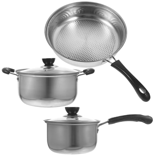 WEKADRIN Edelstahl Küchenkochgeschirr Teiliges mit Milchpfanne Suppentopf Bratpfanne Kratzfest Schnelle Wärmeleitung Ergonomische Griffe für Gesundes Kochen WEKADRIN Edelstahl Küchenkochgeschirr Teiliges mit Milchpfanne Suppentopf Bratpfanne Kratzfest Schnelle Wärmeleitung Ergonomische Griffe für Gesundes Kochen von WEKADRIN